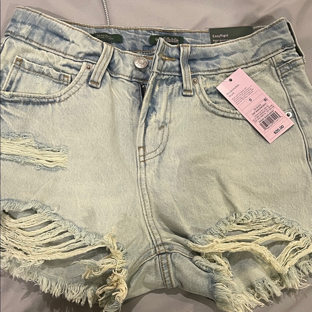 Wild Fable Light Blue Distressed Jean Shorts